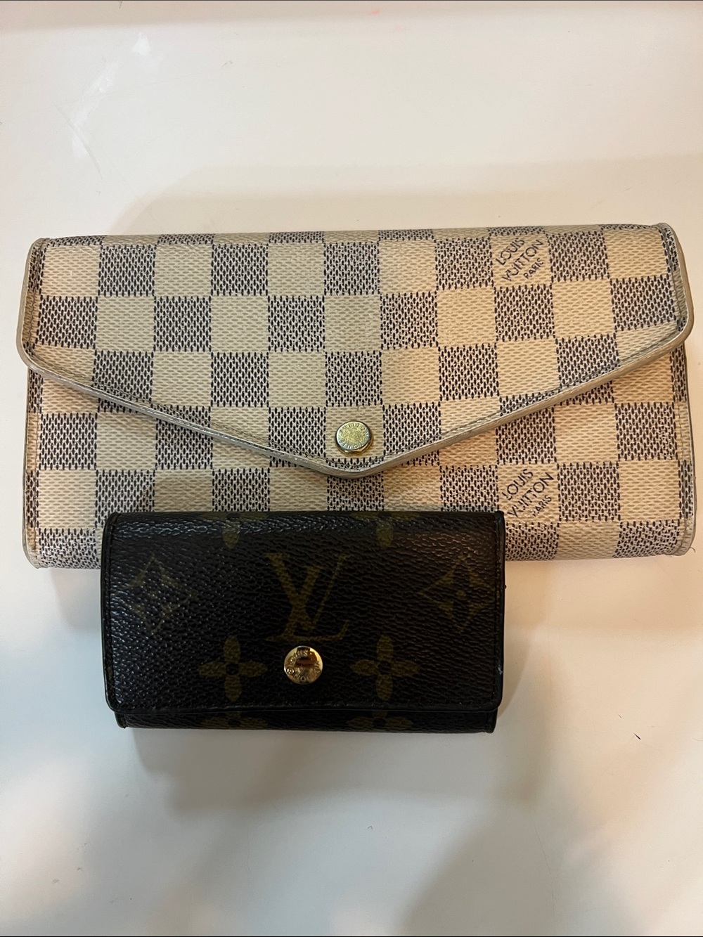 BUNDLE 🔥 Louis Vuitton Damier Azur Wallet & Key Pouch Wallet Holder